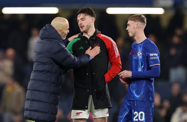 Maresca speaks on declan rice amid comparisons with chelsea’s caicedo